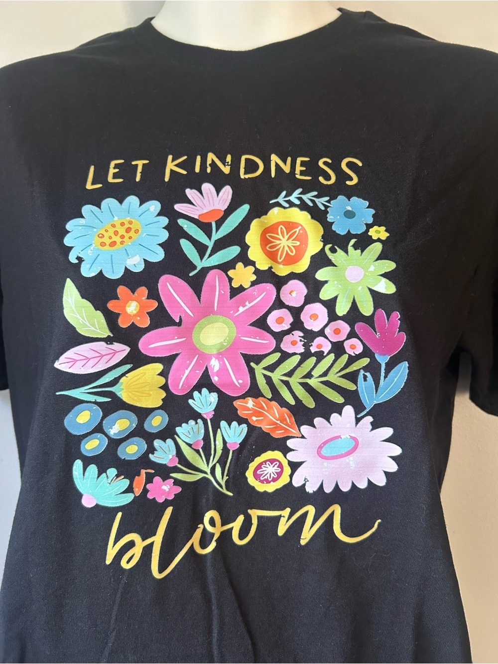 Let Kindness Bloom Floral Graphic Tee - Black - Picture 2 of 6
